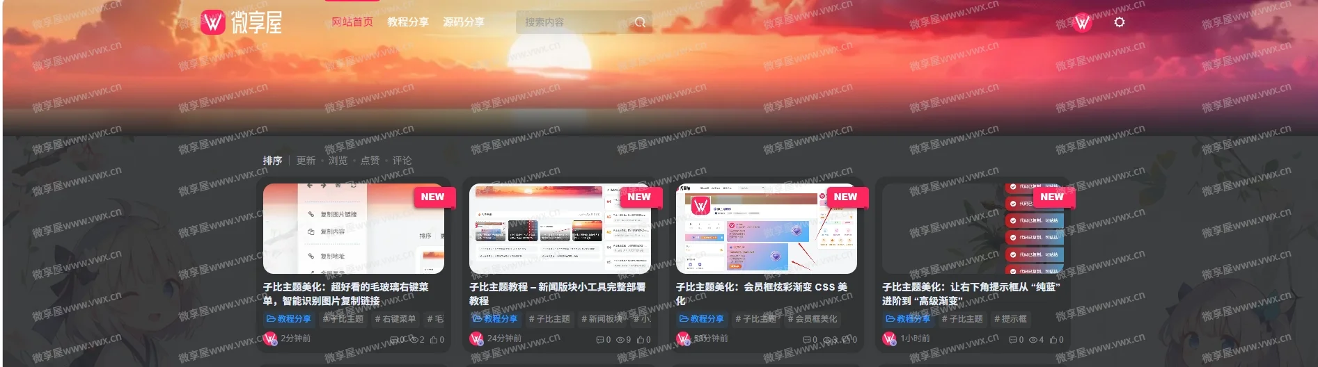 子比主题教程：一键添加全屏防泄漏水印-微享屋